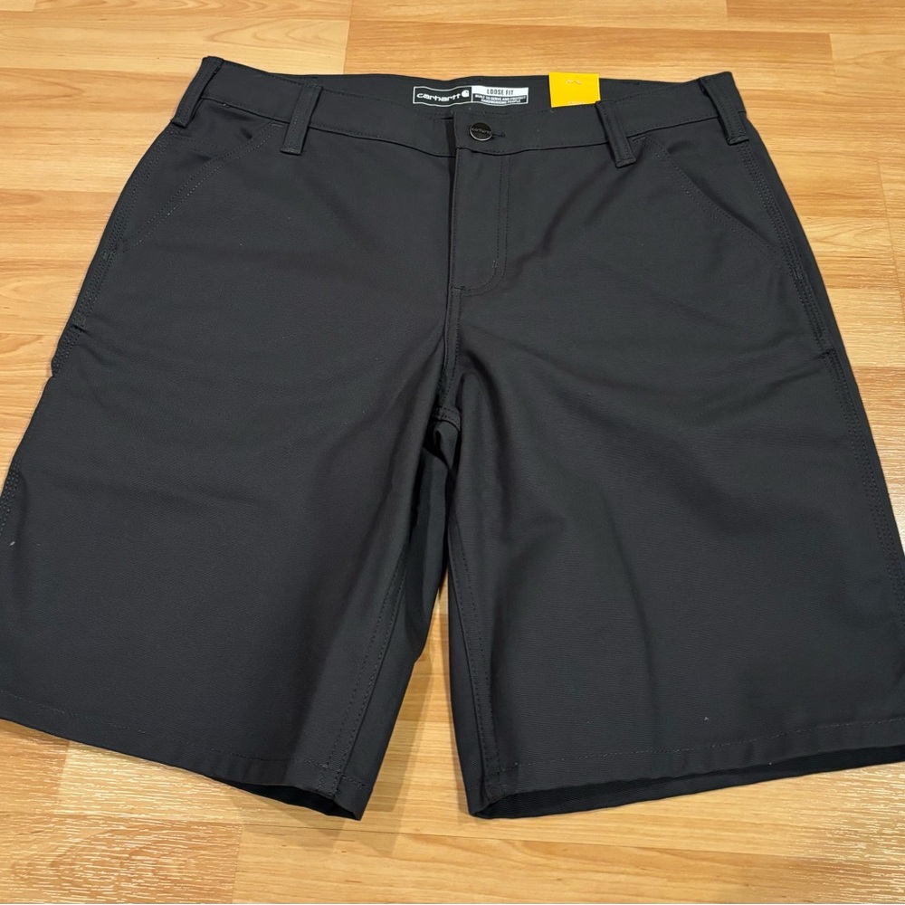 Carhartt‎ Dark Gray Loose Canvas Cargo Work  Shorts